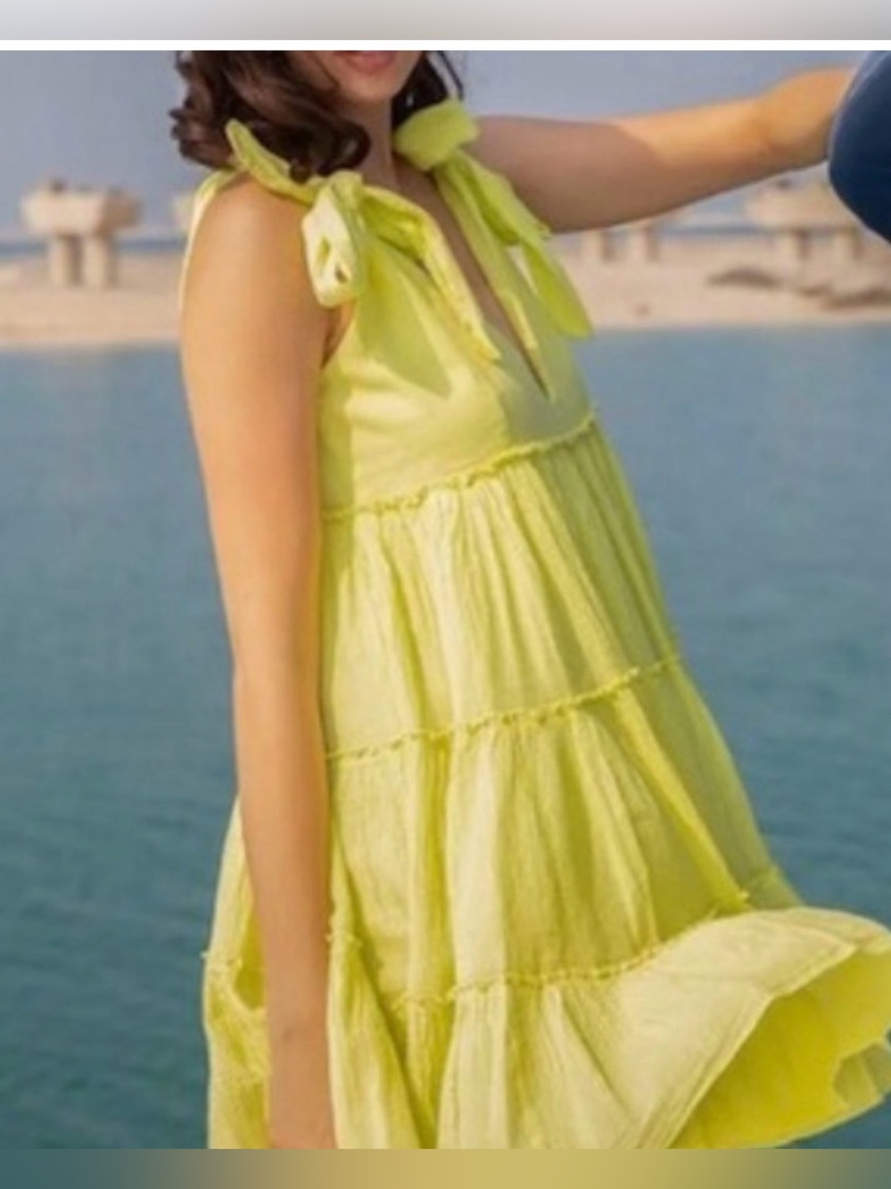 NWT! Anthropologie Devotion Semele Mini Yellow Tiered Dress Size Medium - Picture 1 of 13